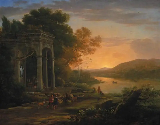 Paisagem com um templo de Baco - Claude Lorrain