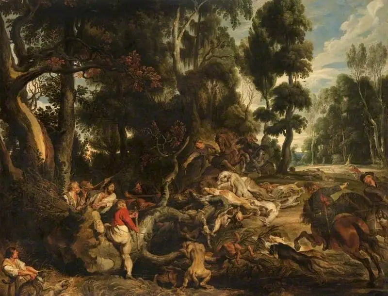 Paisagem com uma caçada ao javali - Peter Paul Rubens