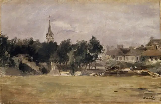 Paisagem com uma igreja de aldeia - Édouard Manet