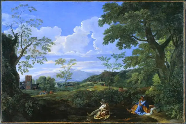 Paisagem com uma mulher lavando os pés - Nicolas Poussin