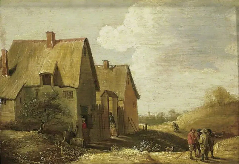 Paisagem com uma fazenda e personagens - David Teniers, o Jovem
