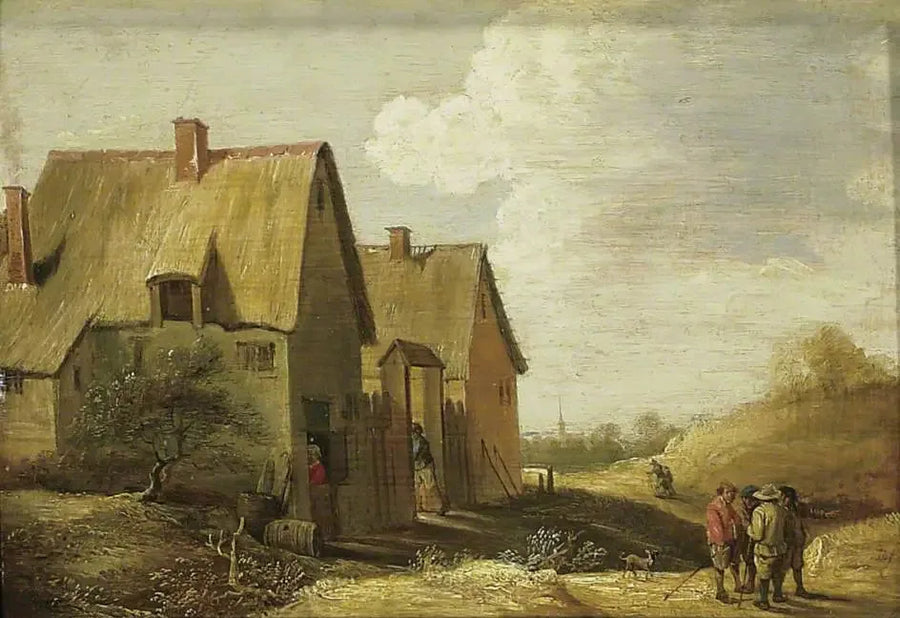 Paisagem com uma fazenda e personagens - David Teniers, o Jovem