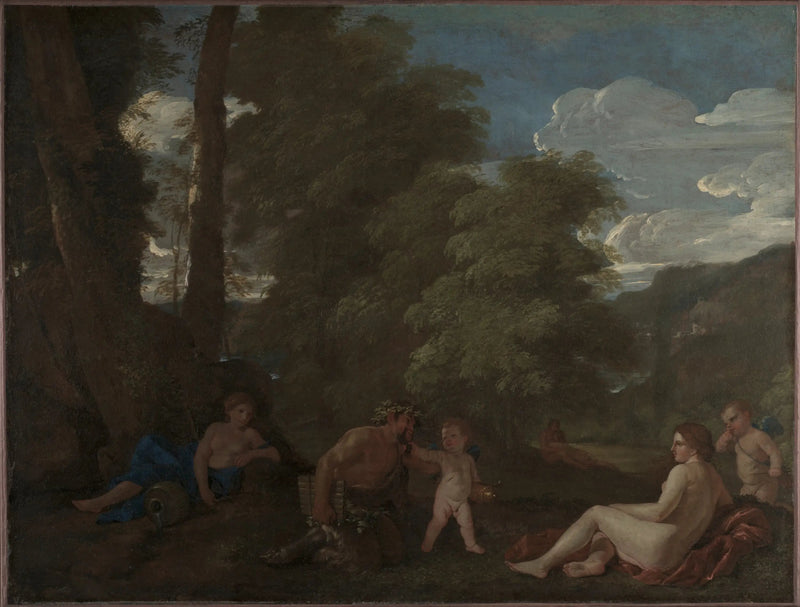 Paisagem com uma ninfa e um sátiro - Nicolas Poussin