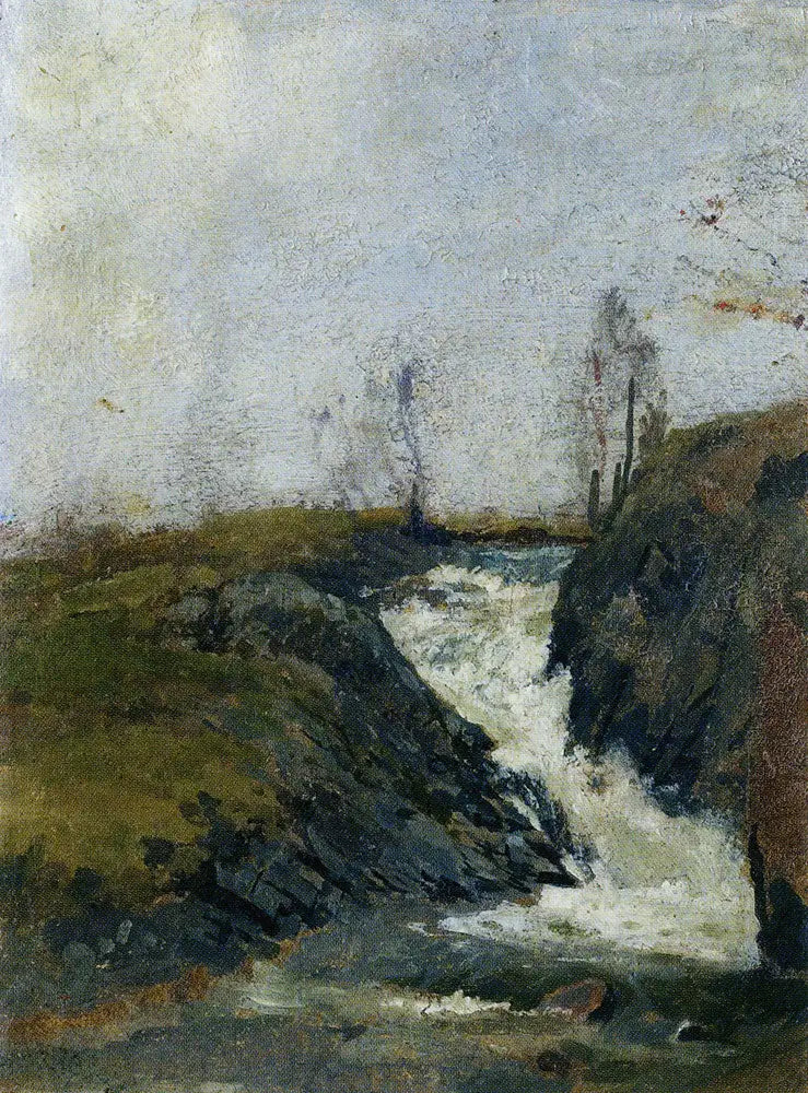 Paisagem com uma pequena cachoeira - Edvard Munch