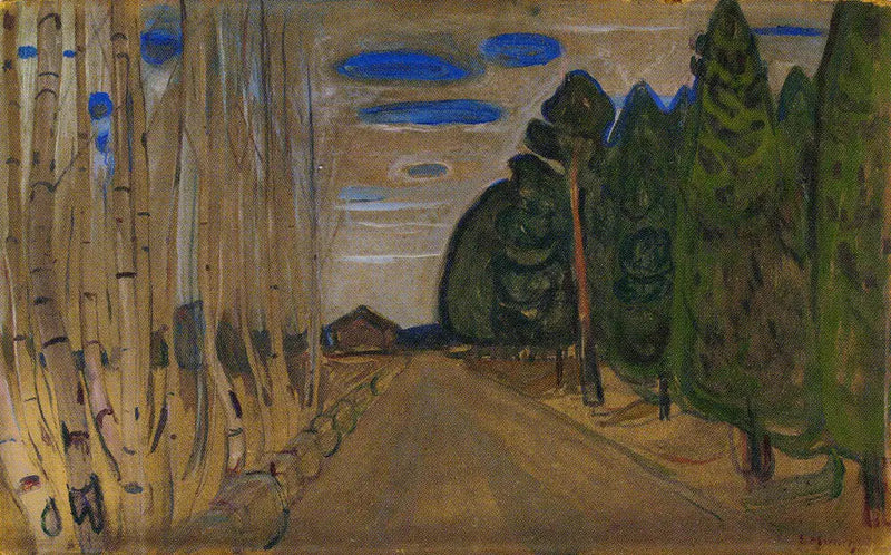 Paisagem com uma estrada - Edvard Munch