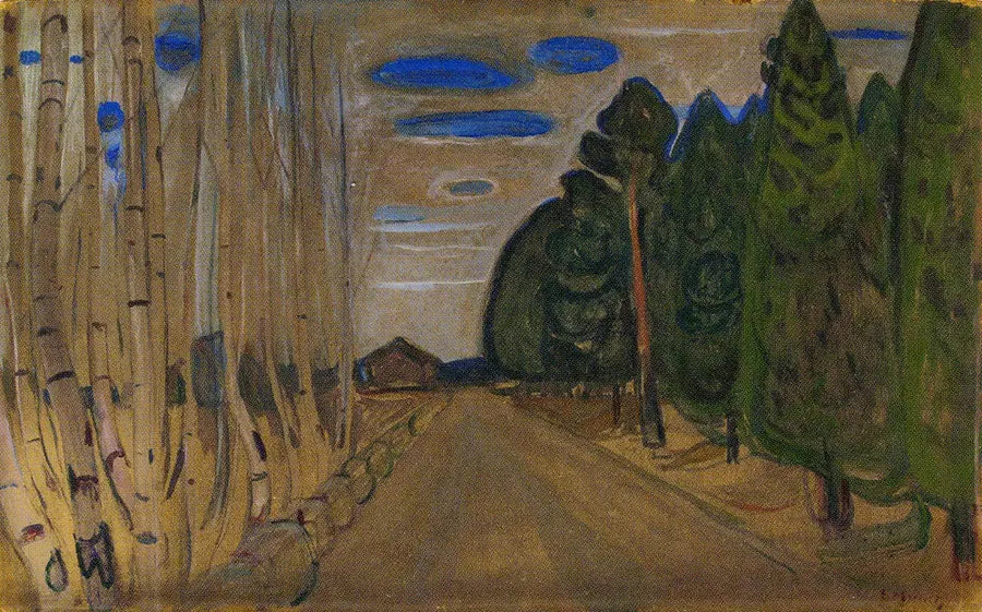 Paisagem com uma estrada - Edvard Munch