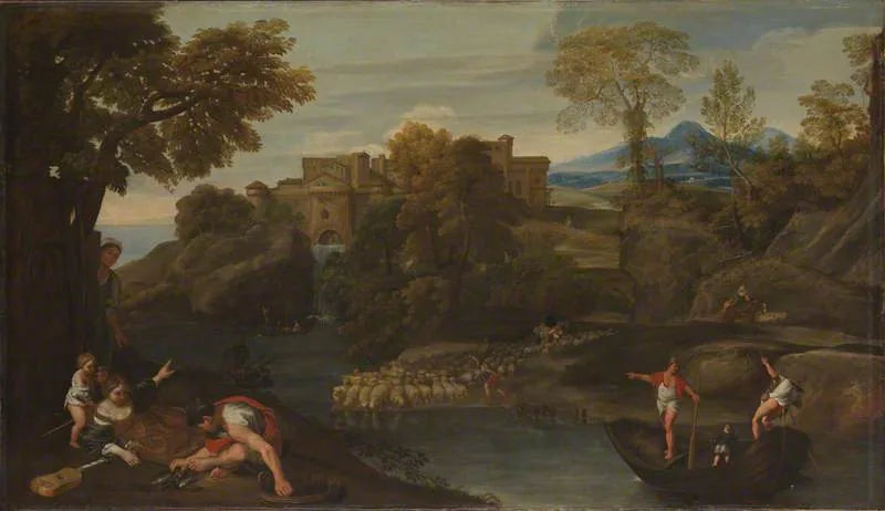 Paisagem com uma cidade fortificada - Domenichino