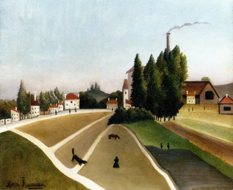Paisagem com fábrica - Henri Rousseau