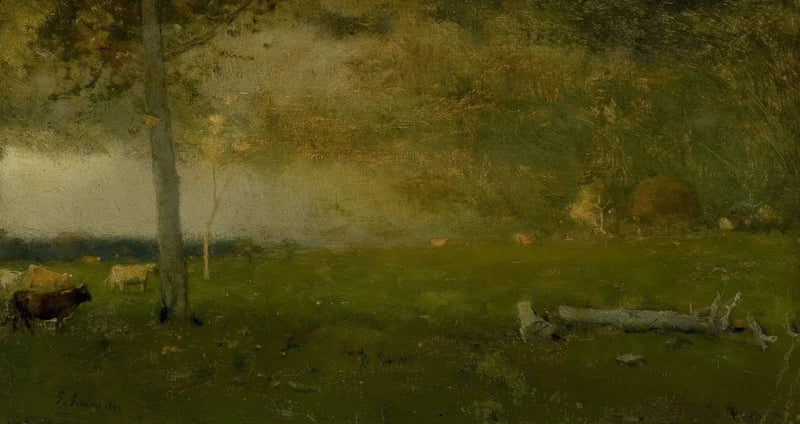 Paisagem (gado na tempestade) - George Inness