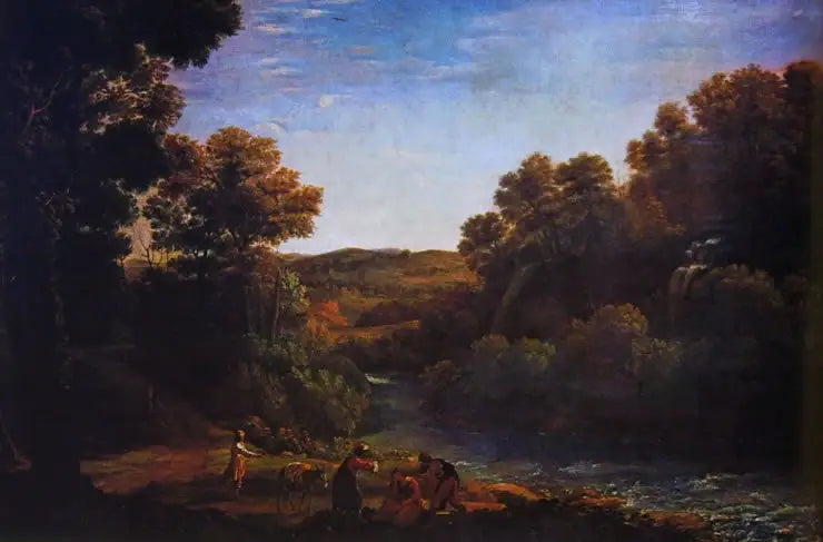 Paisagem arborizada com um riacho - Claude Lorrain