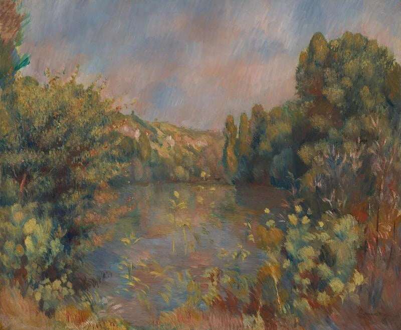 Paisagem à Beira do Lago - Pierre-Auguste Renoir