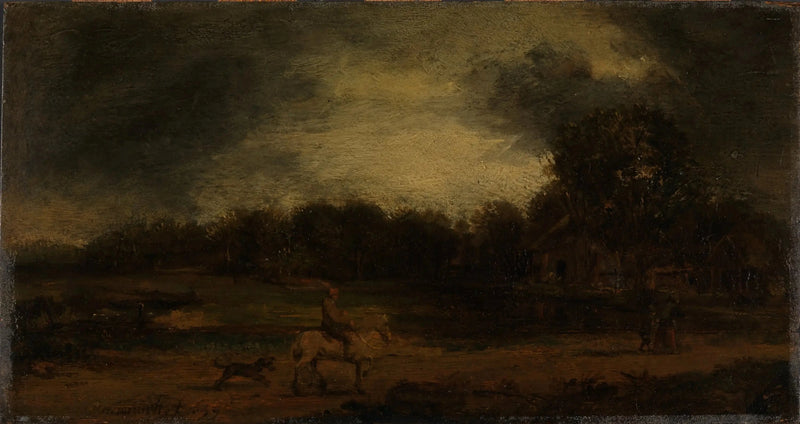 Paisagem com um cavaleiro - Rembrandt