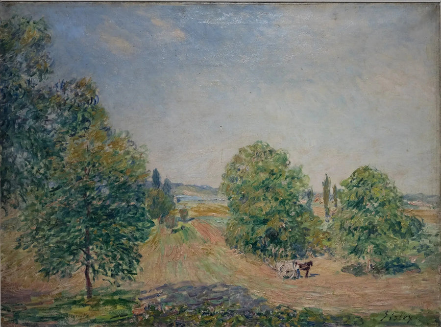 Paisagem, campos, planície de Veneux-Nadon - Alfred Sisley