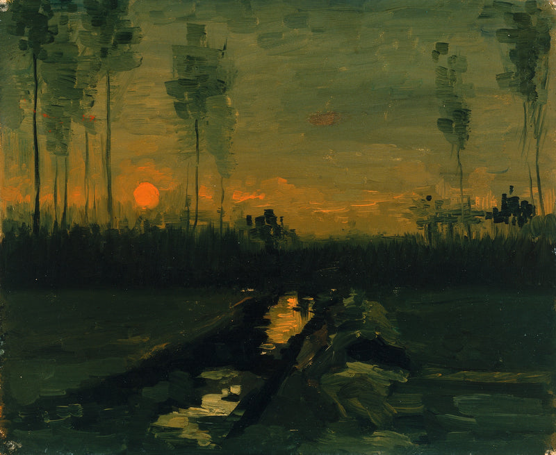 Paisagem ao pôr do sol - Vincent van Gogh