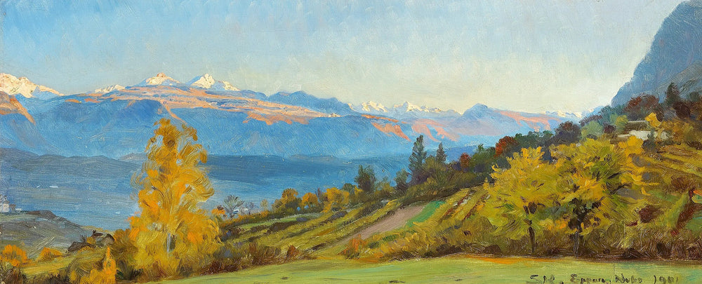 Paysage d’automne. Vue depuis le château de Saint-Valentin au Tyrol. - Peder Severin Krøyer - Alpha Reproduction