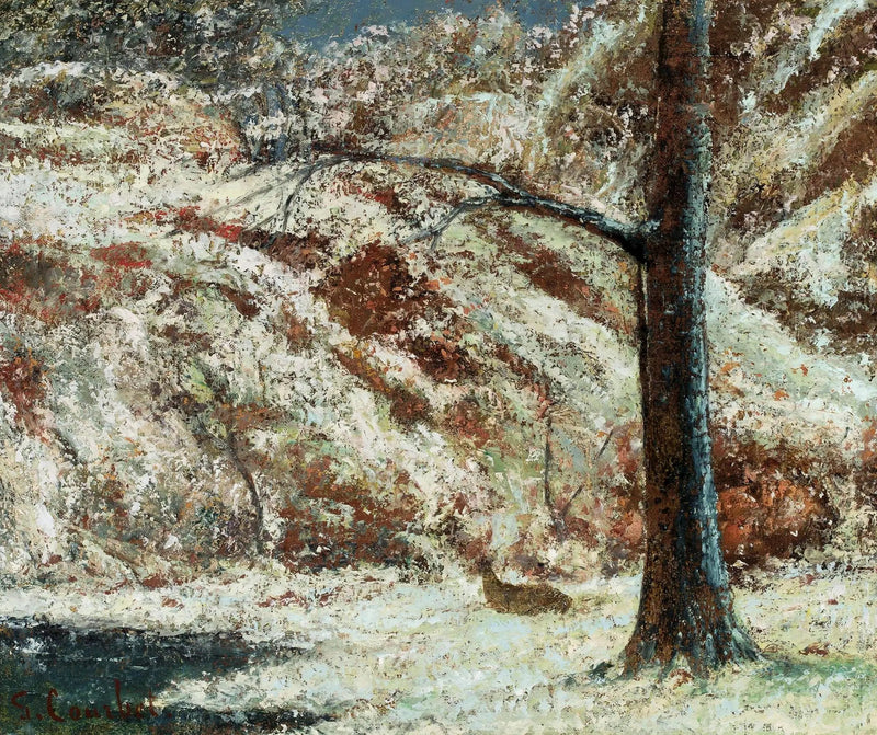 Paisagem de inverno com um cervo. - Gustave Courbet
