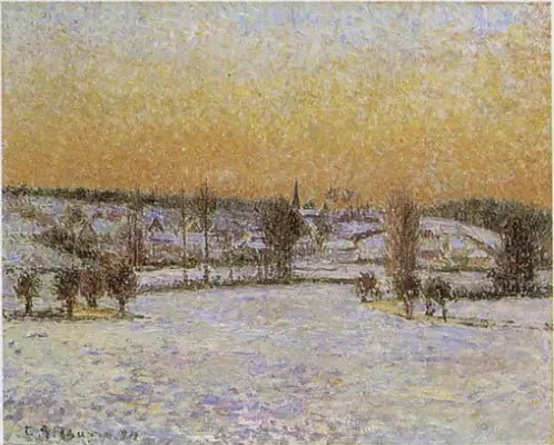 Paisagem de inverno, Éragny, Noite - Camille Pissarro