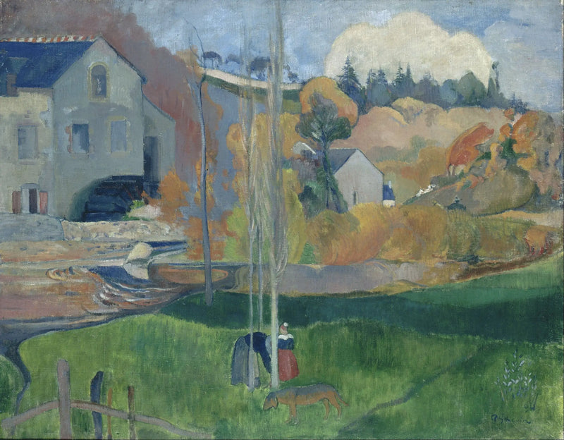 Paisagem da Bretanha. O moinho David - Paul Gauguin