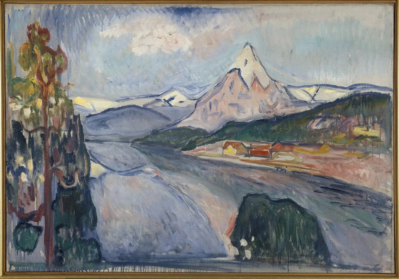 Paisagem de fiorde. Esboço para 