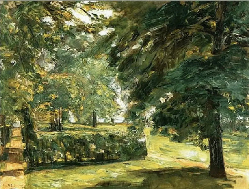 Paisagem de parque (Os jardins de sebes de Wannsee ao leste) - Max Liebermann