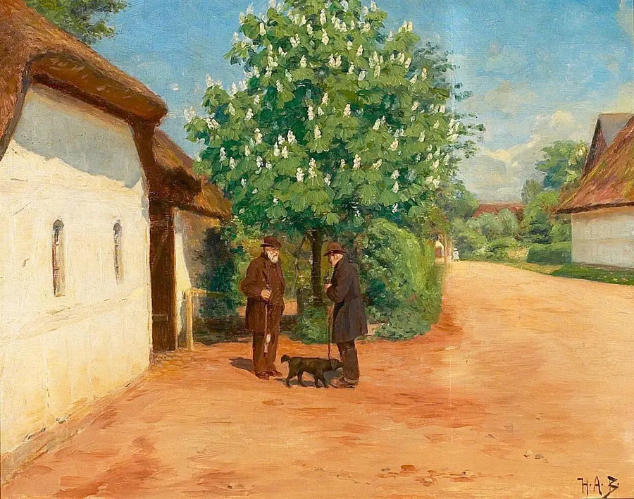 Paisagem de primavera com dois senhores. - H. A. Brendekilde