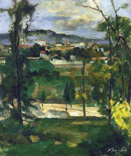 Paysage de village en Ile de France - Paul Cézanne - Reproductions de tableaux et peintures haut de gamme