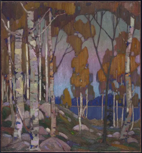 Paisagem decorativa: bétulas - Tom Thomson