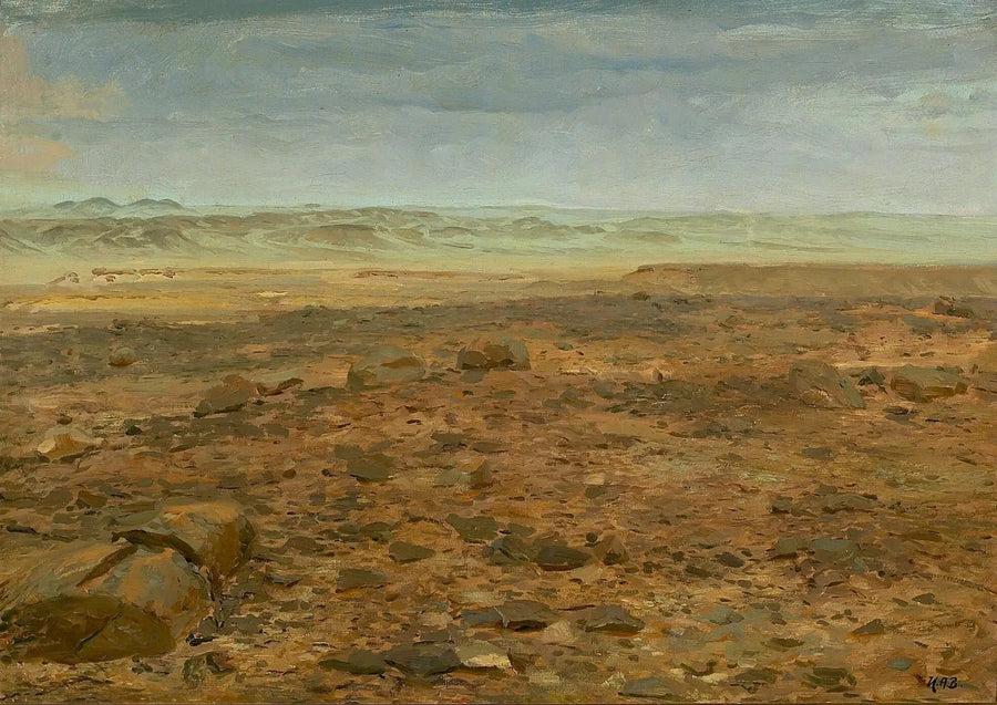 Paisagem desértica do Norte da África. - H. A. Brendekilde