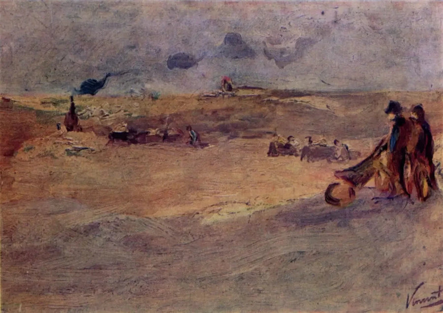 Paisagem com dunas e personagens - Vincent van Gogh