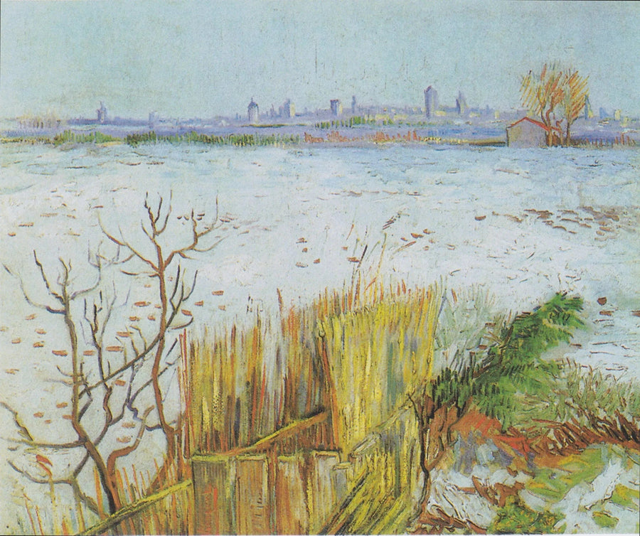 Paisagem nevada com Arles ao fundo - Vincent van Gogh