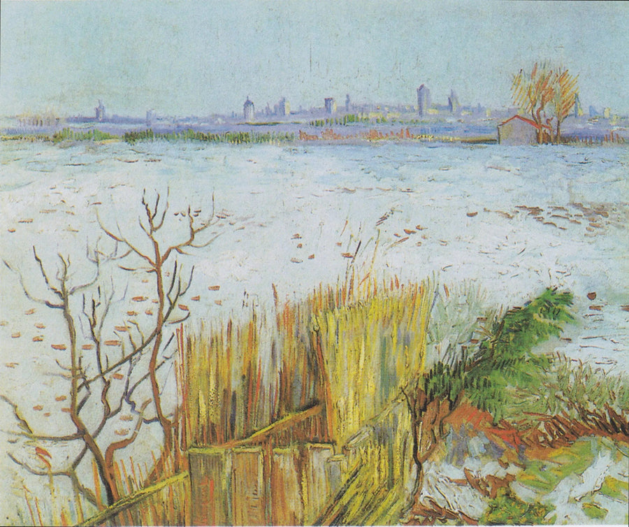 Paisagem nevada com Arles ao fundo - Vincent van Gogh