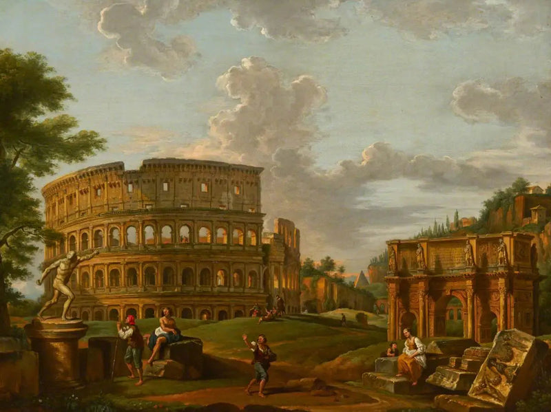 Paisagem e ruínas clássicas romanas - Giovanni Paolo Panini