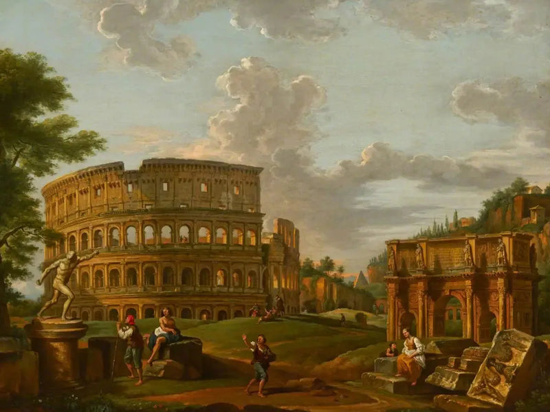 Paisagem e ruínas clássicas romanas - Giovanni Paolo Panini