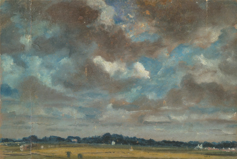 Paisagem extensa com nuvens cinzas - John Constable