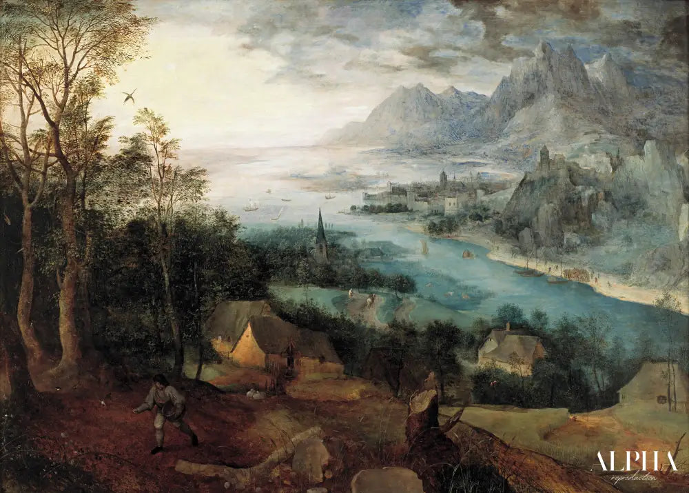 Paysage fluvial avec la parabole du semeur - Pieter Brueghel l'Ancien - Reproductions de tableaux et peintures haut de gamme