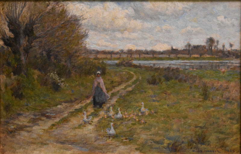 Paisagem, guardadora de gansos - Henri Le Sidaner