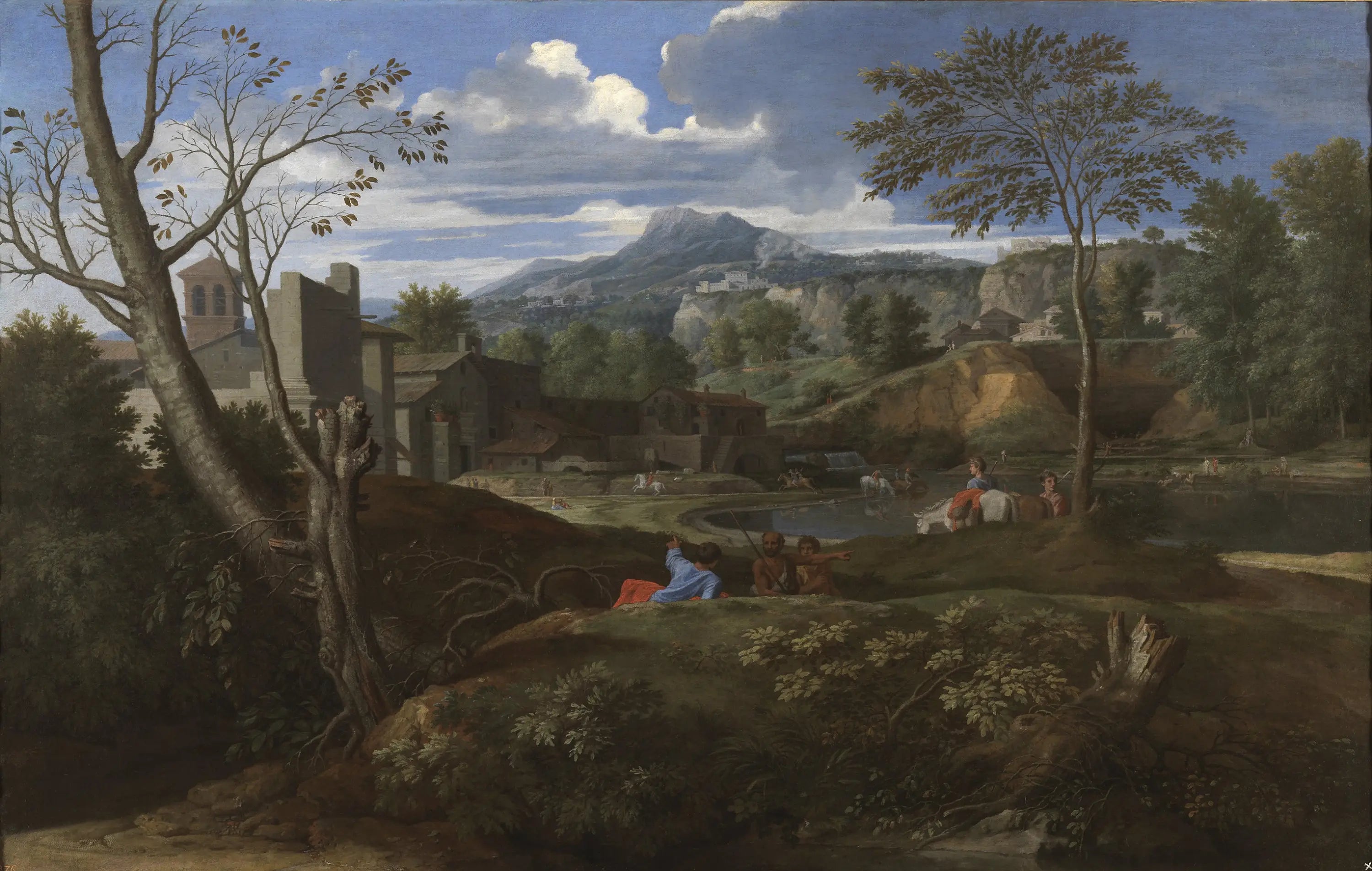 Paysage idéal - Nicolas Poussin image 1 reproduction de peinture à l’huile