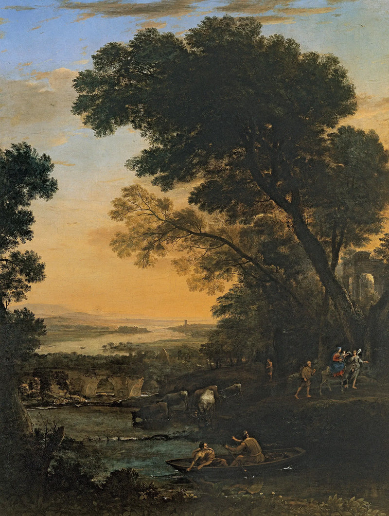 Paisagem idílica com a fuga para o Egito - Claude Lorrain