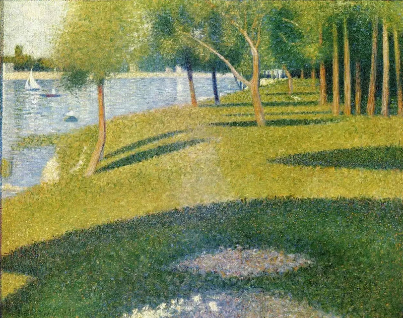 Paisagem, a ilha de Grande Jatte - Georges Seurat