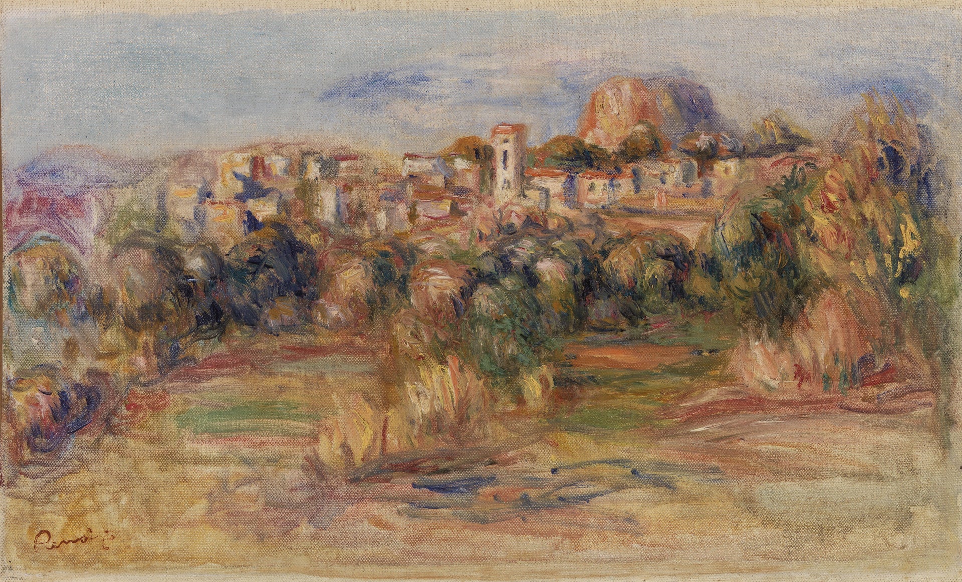Paysage La Gaude, Renoir vers 1910 – reproduction peinture à l’huile sur toile