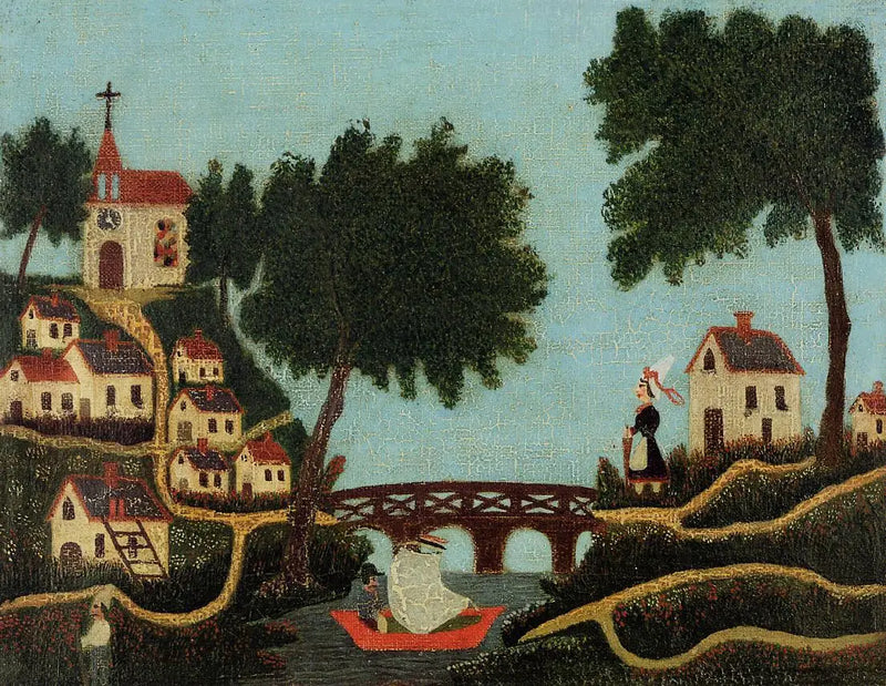 Paisagem, a ponte - Henri Rousseau