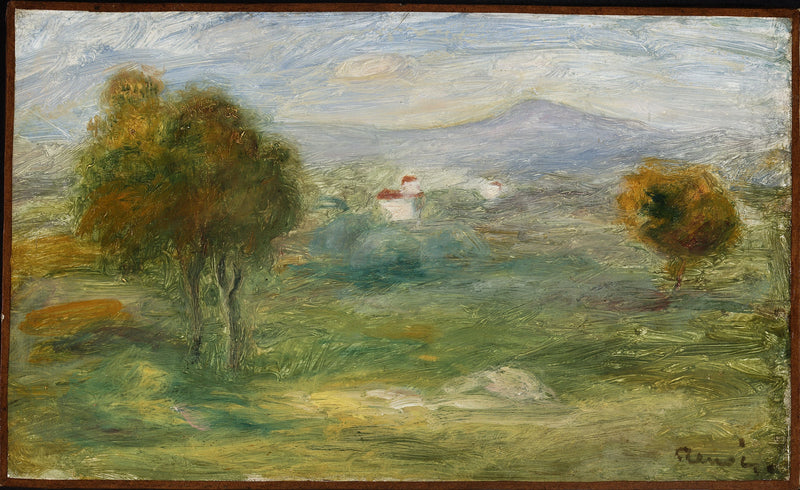 Paisagem com casas em Cagnes-sur-Mer - Pierre-Auguste Renoir