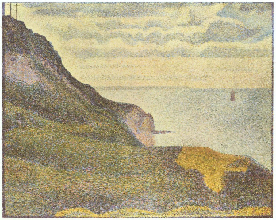 Paisagem marinha em Port-en-Bessin, Normandia - Georges Seurat