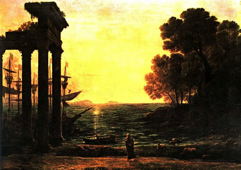 Paisagem marítima com Ezequiel chorando sobre as ruínas de Tiro - Claude Lorrain
