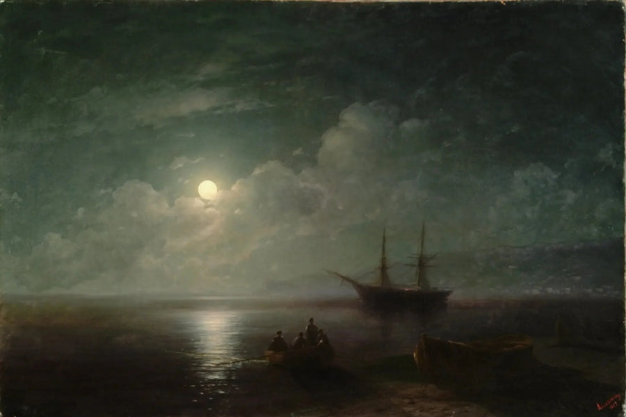 Paisagem marítima com lua cheia - Ivan Aïvazovski