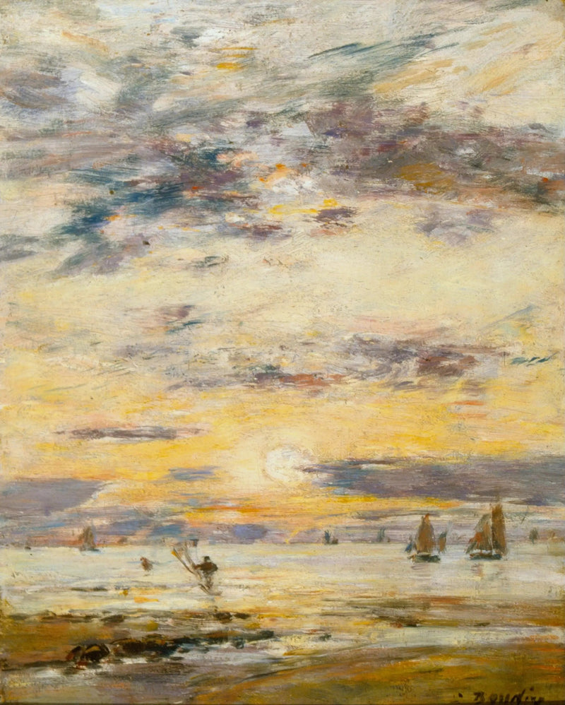 Paisagem marinha - Pôr do sol - Eugène Boudin