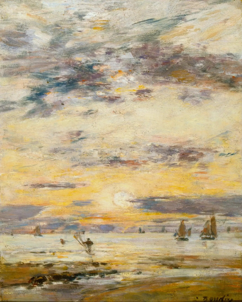 Paisagem marinha - Pôr do sol - Eugène Boudin