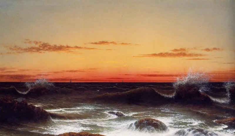 Paisagem marítima - Pôr do sol - Martin Johnson Heade
