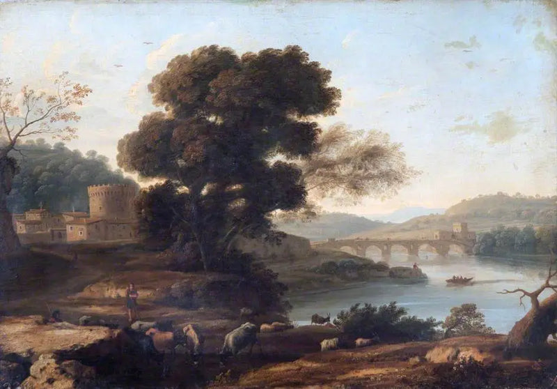Paisagem pastoral com a Ponte Molle, Roma - Claude Lorrain