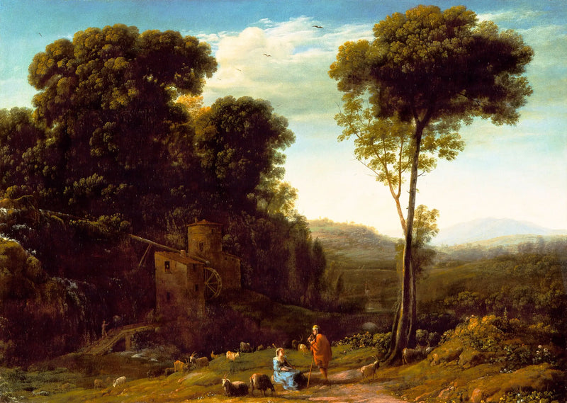 Paisagem pastoral com moinho - Claude Lorrain